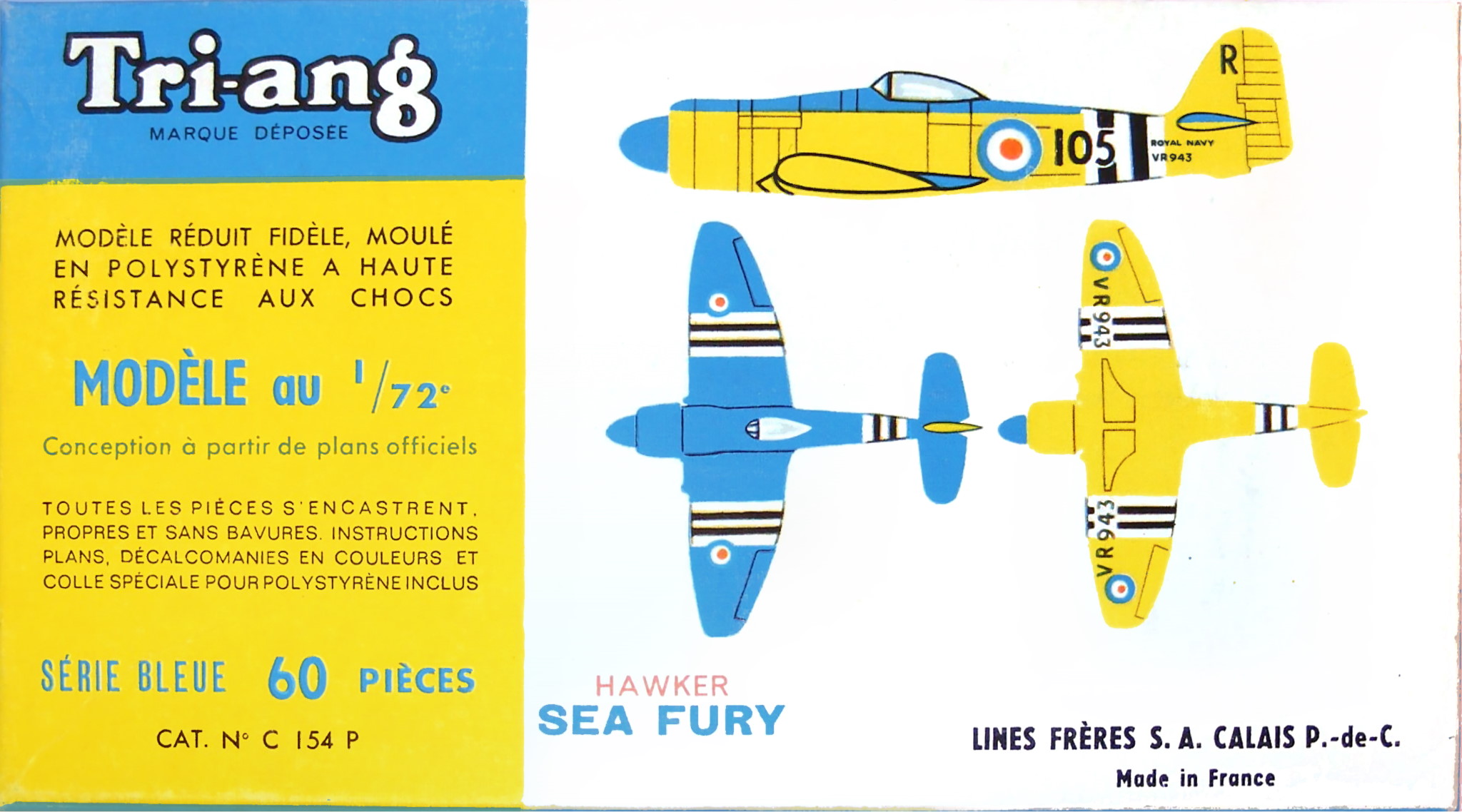 Коробка Tri-ang Serie Bleue C 154P Hawker Sea Fury